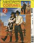 2939 sewing pattern adults western costume cowboy cowgirl indian