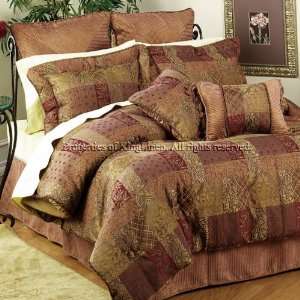   7Pcs Dynasty Chenille Comforter Set Bed in a Bag King