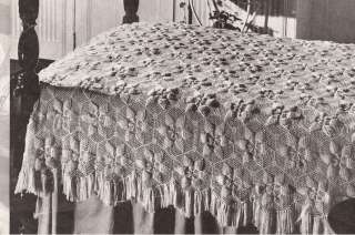 Vntg PATTERN Pineapple Popcorn Crochet MOTIF Bedspread  