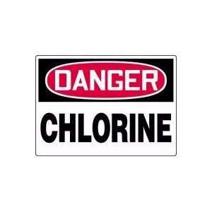  DANGER CHLORINE Sign   14 x 20 Dura Fiberglass