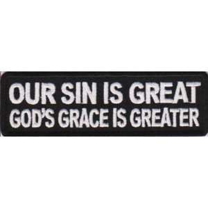   GRACE IS GREATER Christian Quality NEW Biker Patch 