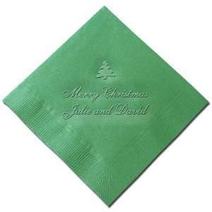     Personalized Embossed Napkins (Merry Christmas)
