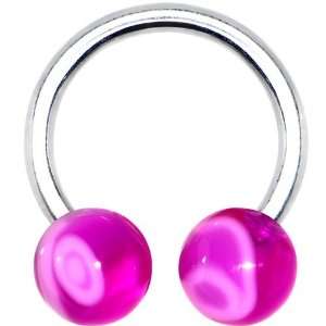  Horseshoe   Purple Marble Circular Barbell Jewelry