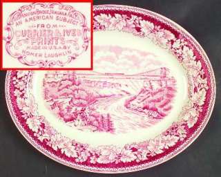 Homer Laughlin CURRIER & IVES RED 13 Serving Platter  