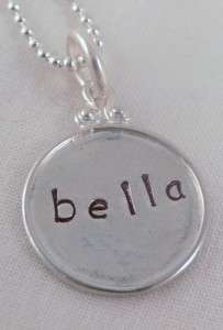 Circle Sterling Silver Necklace Custom Personalized  