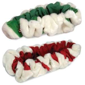  Cloak & Dawggie Green Holiday Jingle Scrunchies for Dogs 