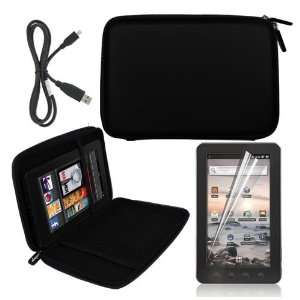 EVA Hard Shell Cover Case + LCD Screen Protector + USB Cable for Coby 