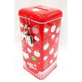 Licensed Sanrio Hello Kitty Coin Bank with Lock   Red (Rectangle Shape 