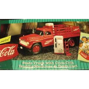  Coca Cola Stake Truck with Vending Machines & Dolly Cart 