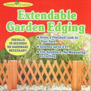 Extendable Garden 3 ft. Edging Fence Accents Hardwood Yard Lawn 