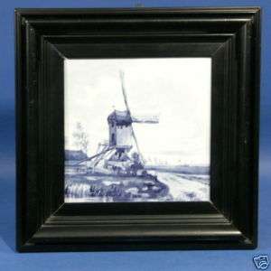 d047 Antique Framed Delft Tile Porceleyne Fles 1886  