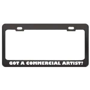 Got A Commercial Artist? Last Name Black Metal License Plate Frame 