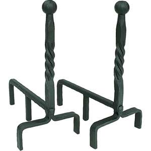 Wrought Iron Fireplace Andiron with Ball End Design  