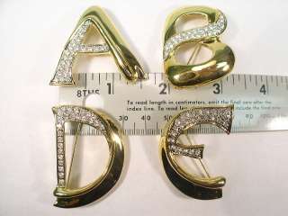 DESIGNER DOLPHIN ORE 18KT GOLD GP A  Z INITIAL LETTER PIN BROOCH 