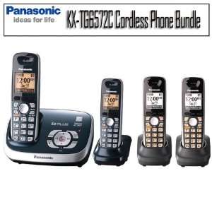   KX TG6572C DECT 6.0 2 Handset Cordless Phone Bundle Electronics