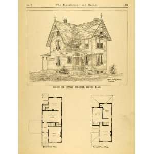  1881 Print Cottage Home Horace Greeley Knapp Floor Plans 
