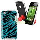 Red Stand Holder Cradle+Zebra Plastic Hard Case Cover for iPod Touch 