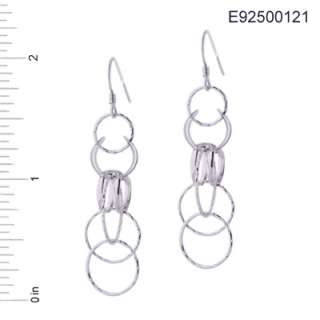 Four hoops earrings drops double rings center