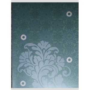 Crystalized Damask Blue/Green Blank Note Cards w/ Envelopes