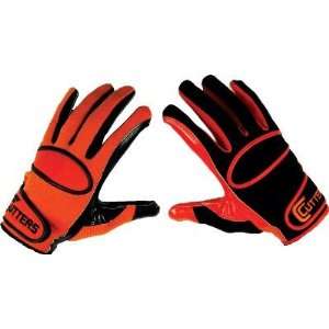  Cutters Adult Yin Yang Orange Receiver Gloves   Extra 