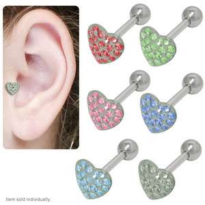 Jeweled Heart Labret Tragus Earring   124730 2  