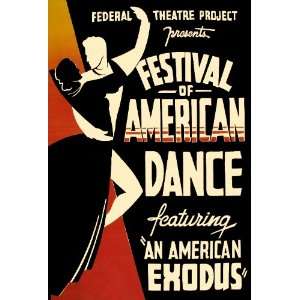 8x11 Inches Poster.Festival of American Dance. Decor with Unusual 