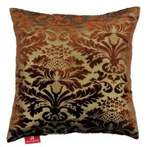 Premium Decorative Throw Pillow, Printed Velvet   Gold 