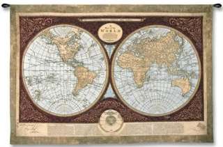 Vintage Old World Map Border Wall Hanging Tapestry  