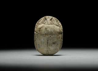 An attractive, ancient Egyptian steatite Scarab beetle, dating to the 