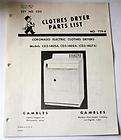 coronado electric clothes dryers parts list for models expedited 