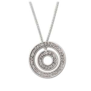  14k Gold Double Circle Pendant with 0.75ct of diamonds. 16 