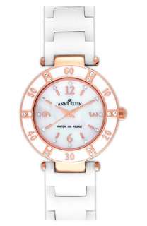 AK Anne Klein Round Ceramic Bracelet Watch  