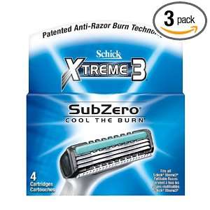  Schick Xtreme3 Cartridges, 4 Count Packages (Pack of 3 