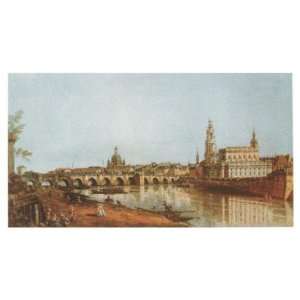 Dresden Elbufer by Bernardo B Canaletto. Size 40 inches width by 24.5 