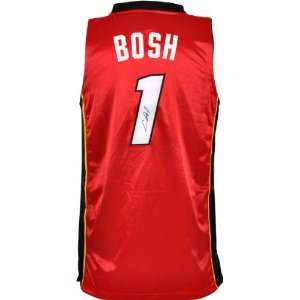 Chris Bosh Autographed Jersey  Details Miami Heat, Red Adidas 