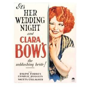  Her Wedding Night, Clara Bow, 1930 Premium Poster Print 