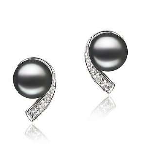 PearlsOnly Claudia Black 7 8mm AA Freshwater Sterling Silver With 