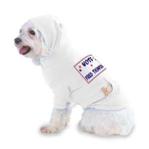 VOTE FRED THOMPSON Hooded T Shirt for Dog or Cat LARGE   WHITE  