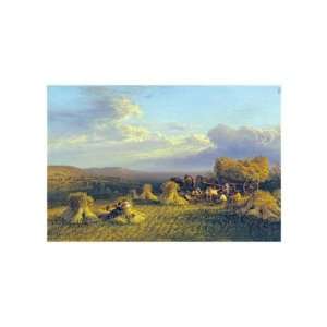  Harvest Scene by George Cole. size 14 inches width by 10 