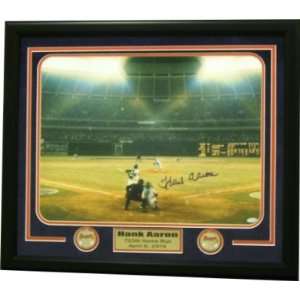 Hank Aaron 715th Homerun Signed Framed 16x20