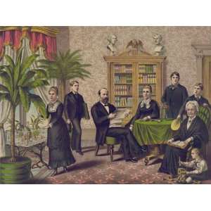 President, James Garfield and family in library   16x20 Photographic 