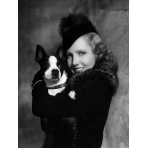 Jean Arthur with Boston Terrier, 1935 Premium Poster Print, 18x24