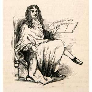  1855 Wood Engraving Portrait Jean Baptiste Lully French 