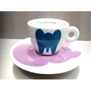 Illy 2001 Jeff Koons Elephant Espresso Cup with Hippopotamus Saucer 