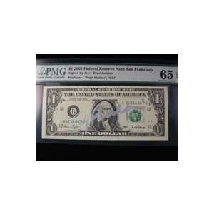  Signed Bruckheimer, Jerry $1 2001 Federal Reserve Note San 