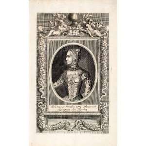  1721 Copper Engraving Portrait Archduchess Joanna Austria 