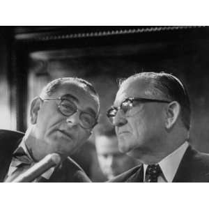  Lyndon B. Johnson Talking with John C. Stennis During the 