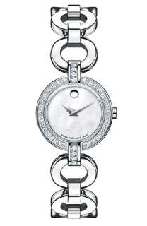 Movado Bela Moda Stainless Steel Diamond Bracelet Watch  