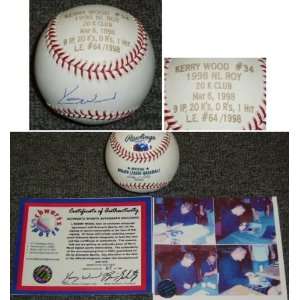  Kerry Wood Signed LE1998 Engraved Baseball Sports 