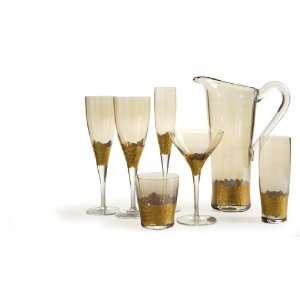  Kim Seybert Paillette Glass Water Goblet   Gold   Set of 4 